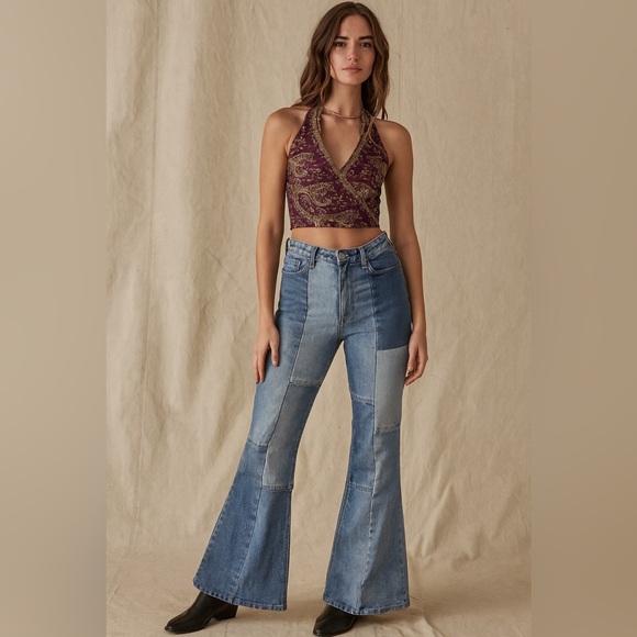Vervet Patchwork Flare Jeans – Size 27, Inseam 32” - Picture 1 of 6